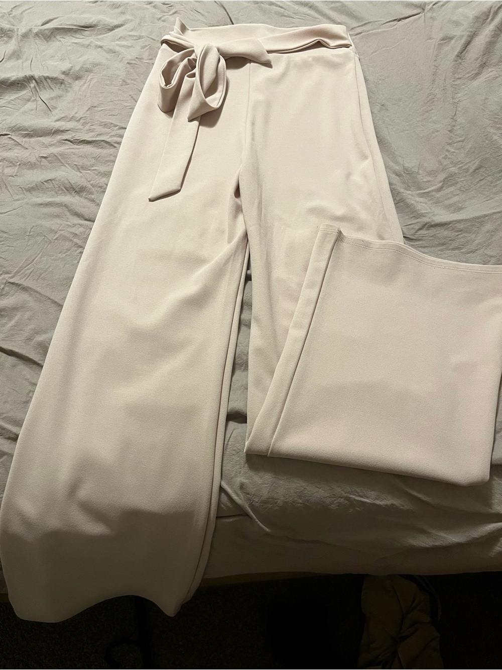 Windsor Ivory Wide-Leg Tie-Waist Pants